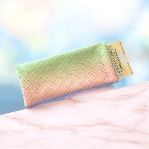 Quilted Green and Pink Eyeglass Pouch